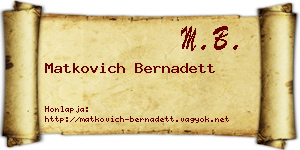 Matkovich Bernadett névjegykártya